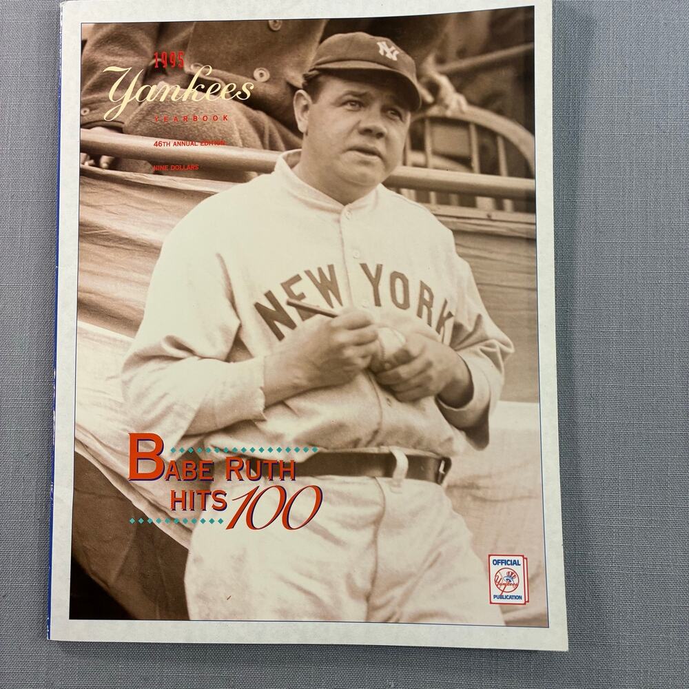 1995 New York Yankees Yearbook Babe Ruth Hits 100 46th Annual Edition MLB